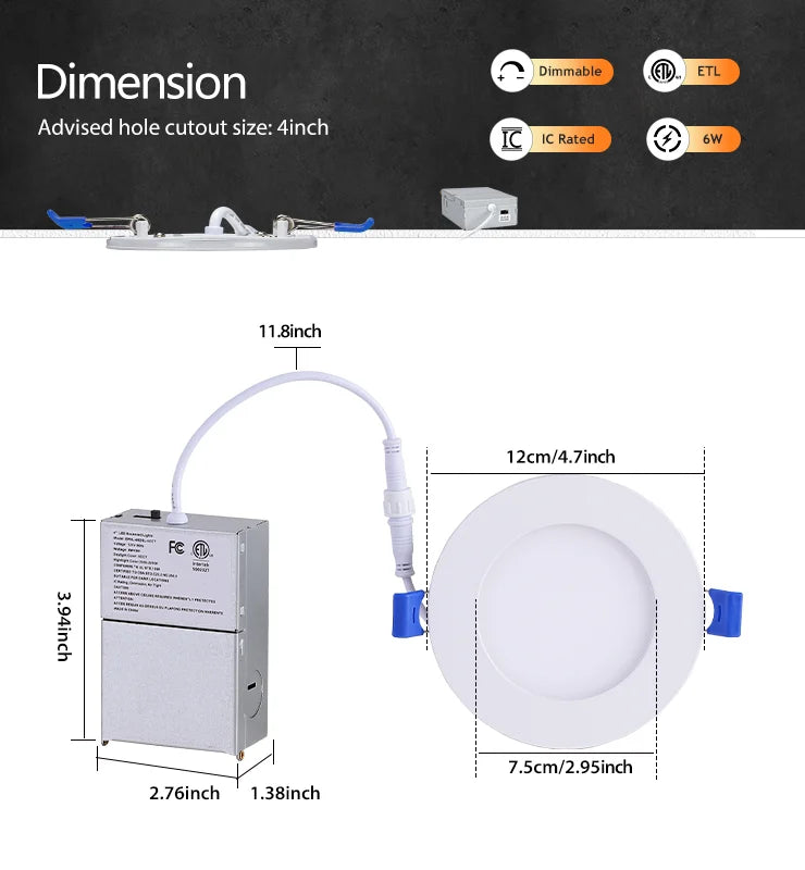 Wholesale 4 Inch White Recessed Lighting with Night Light