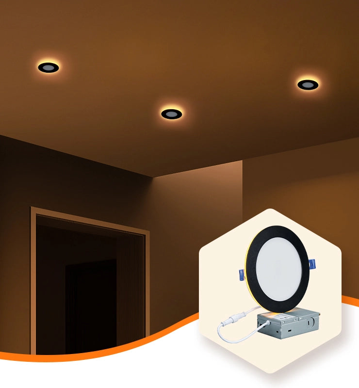 2 Pack-6 Inch Black Recessed Lighting with Nigh Light