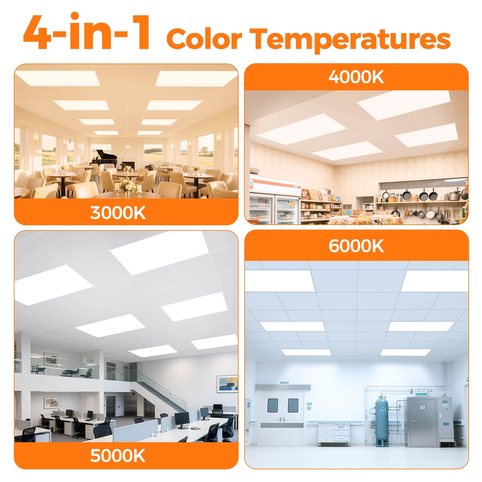 ComiLED 2x4 4CCT LED Flat Panel Light 6-Pack
