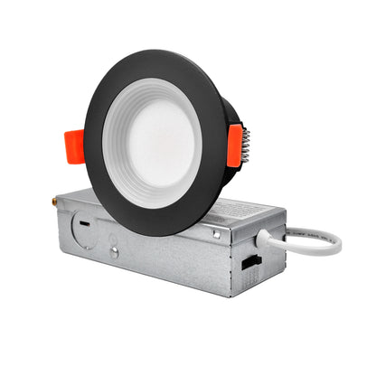 ComiLED 3 Inch Black Anti-Glare Recessed LED Downlight with Night Light-2 Pack