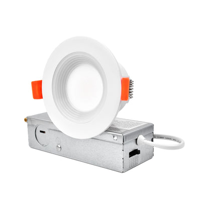 ComiLED 3 Inch White Anti-Glare Recessed LED Downlight with Night Light-2 Pack