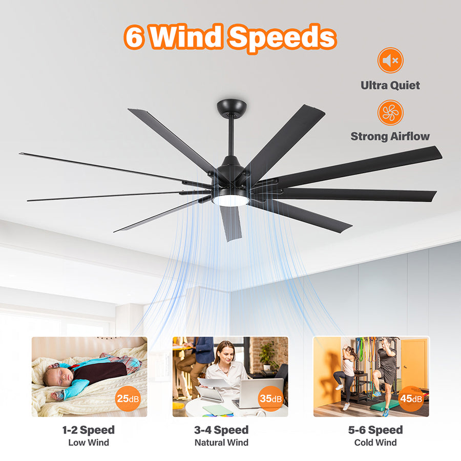 ComiLED Large 84 Inch Ceiling fan with Light & Remote