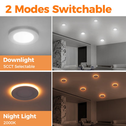 ComiLED x CycevSun 6 Inch White Recessed Light with Night Light