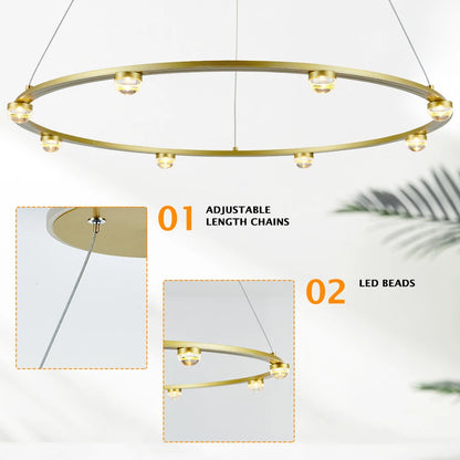 ComiLED Gold Modern Chandelier