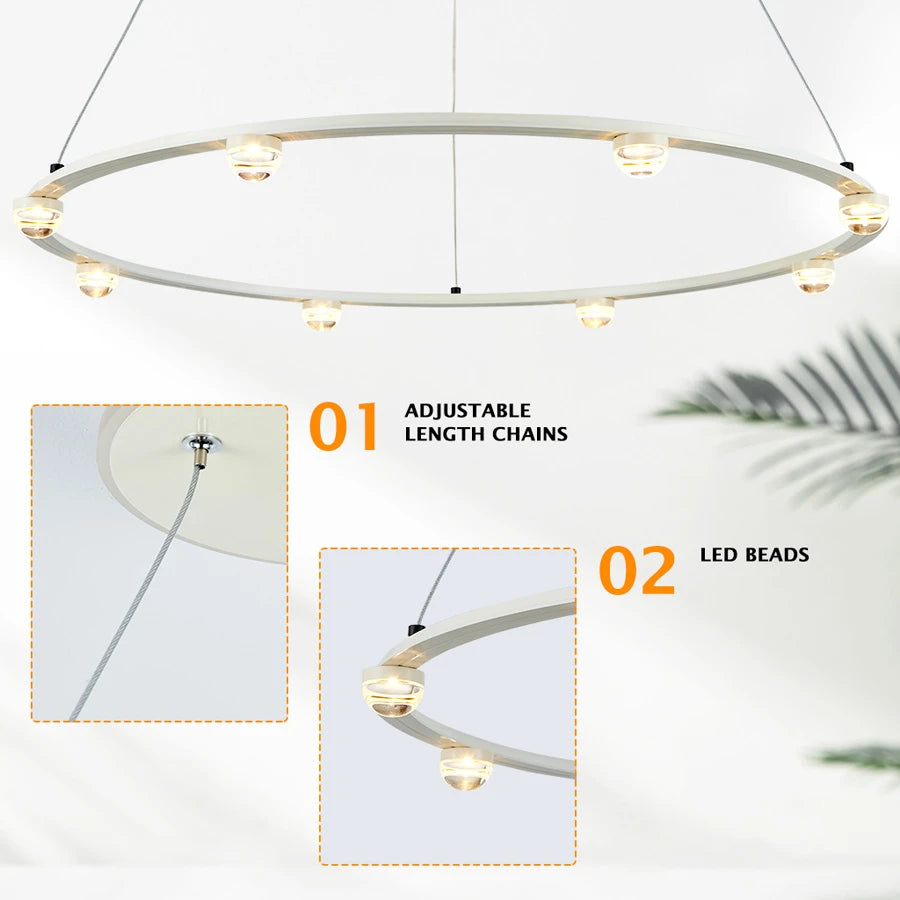 ComiLED White Modern Chandelier