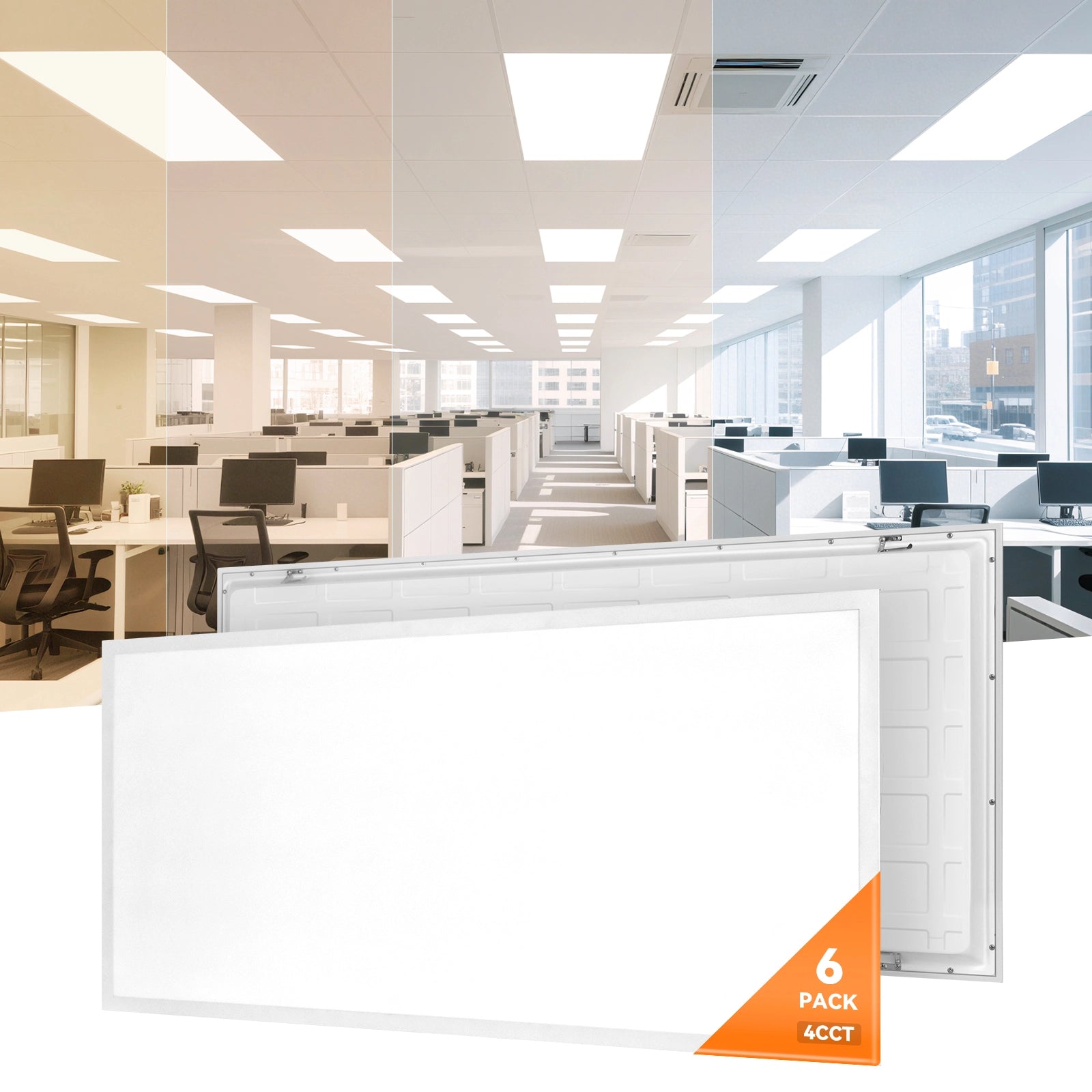 ComiLED 2x4 4CCT LED Flat Panel Light 6-Pack