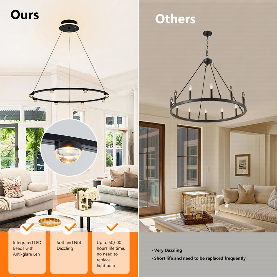 ComiLED Black Modern Chandelier