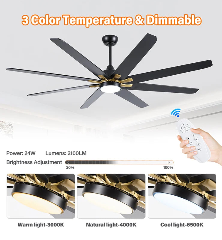 Wholesale 72 Inch Ceiling Fan with Light and Remote