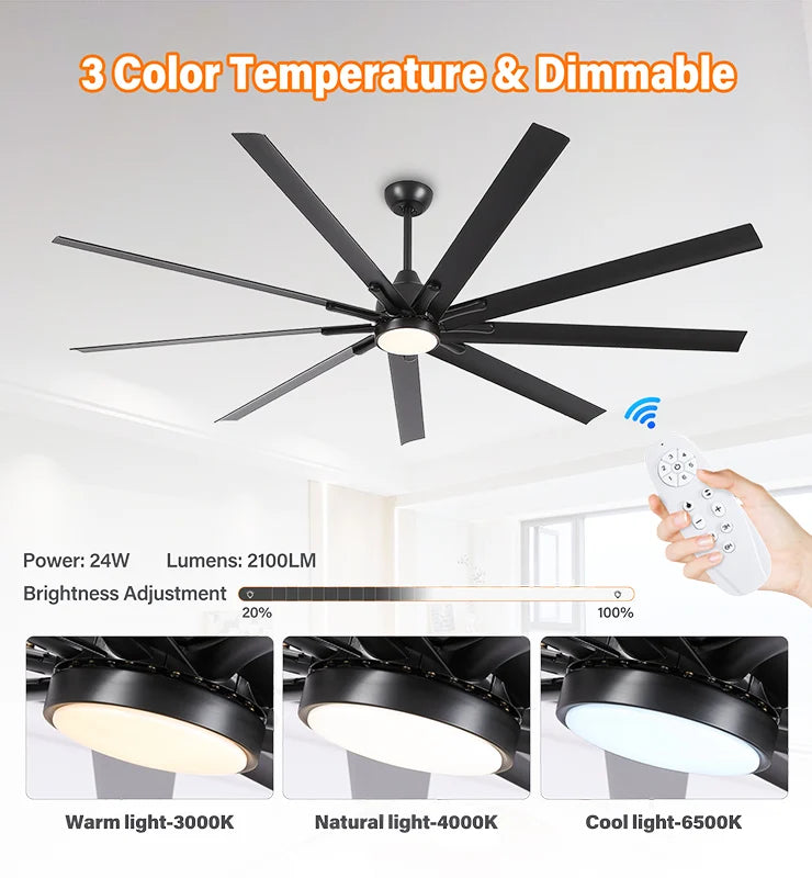 Wholesale Large 84 Inch Ceiling fan with Light & Remote