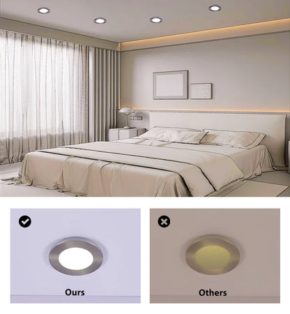 ComiLED 4 Inch Brushed Nickel Recessed Lighting with Night Light 12-Pack