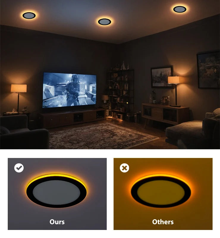 ComiLED 8 Inch Black Recessed Light with Night Light 12-Pack