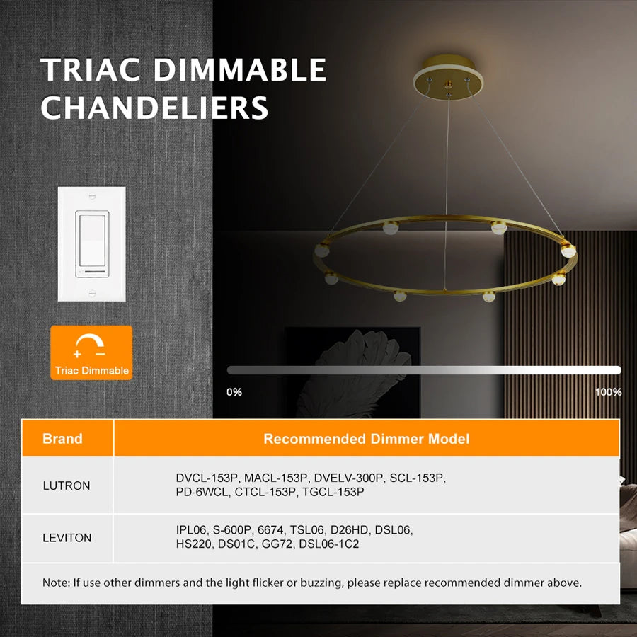 ComiLED Gold Modern Chandelier