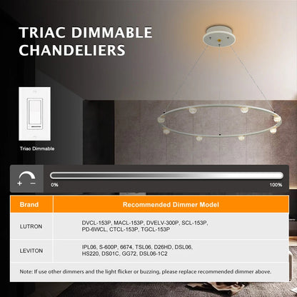 ComiLED White Modern Chandelier