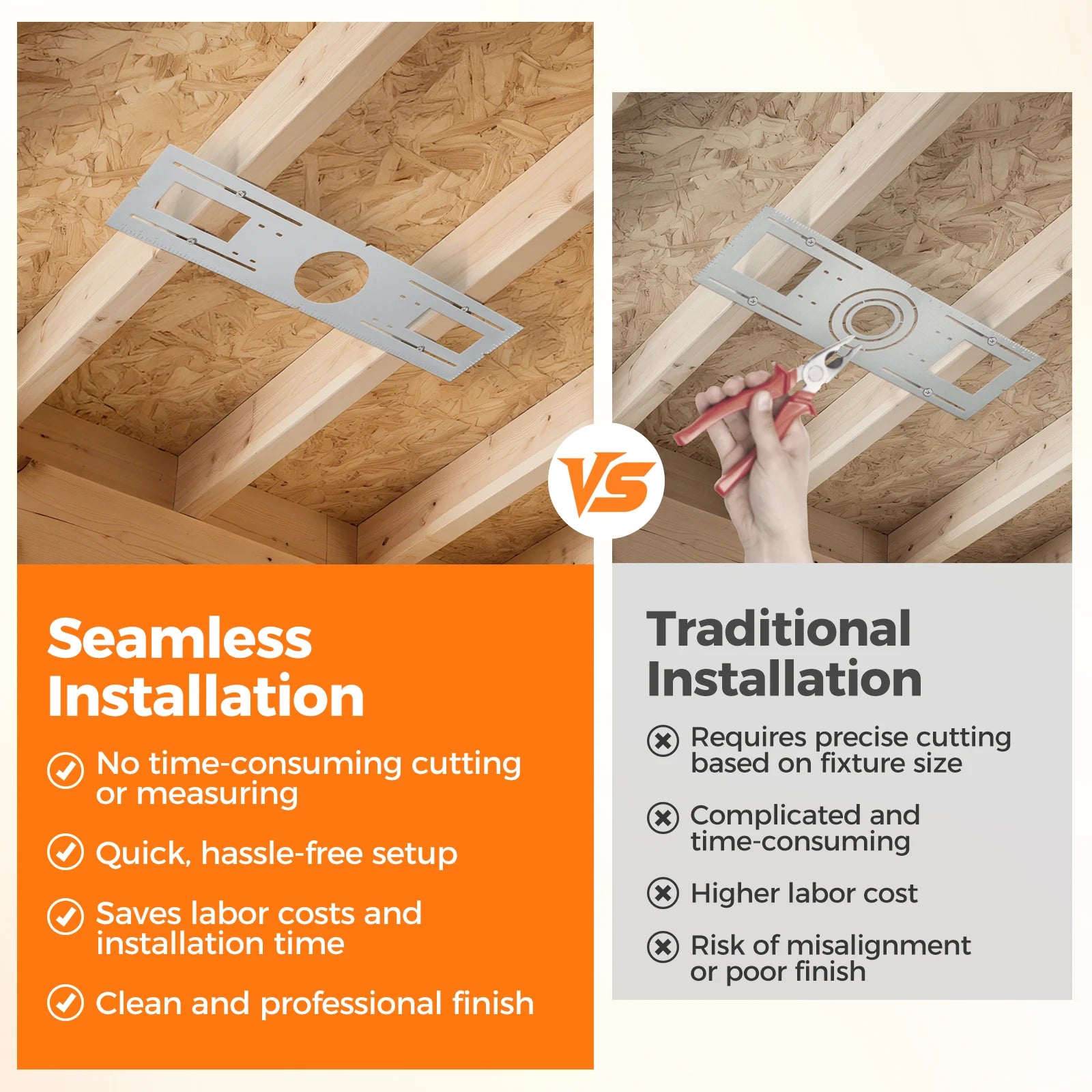 ComiLED New Construction Mounting Plate for 4 Inch LED Wafer Recessed Lights-12 Pack
