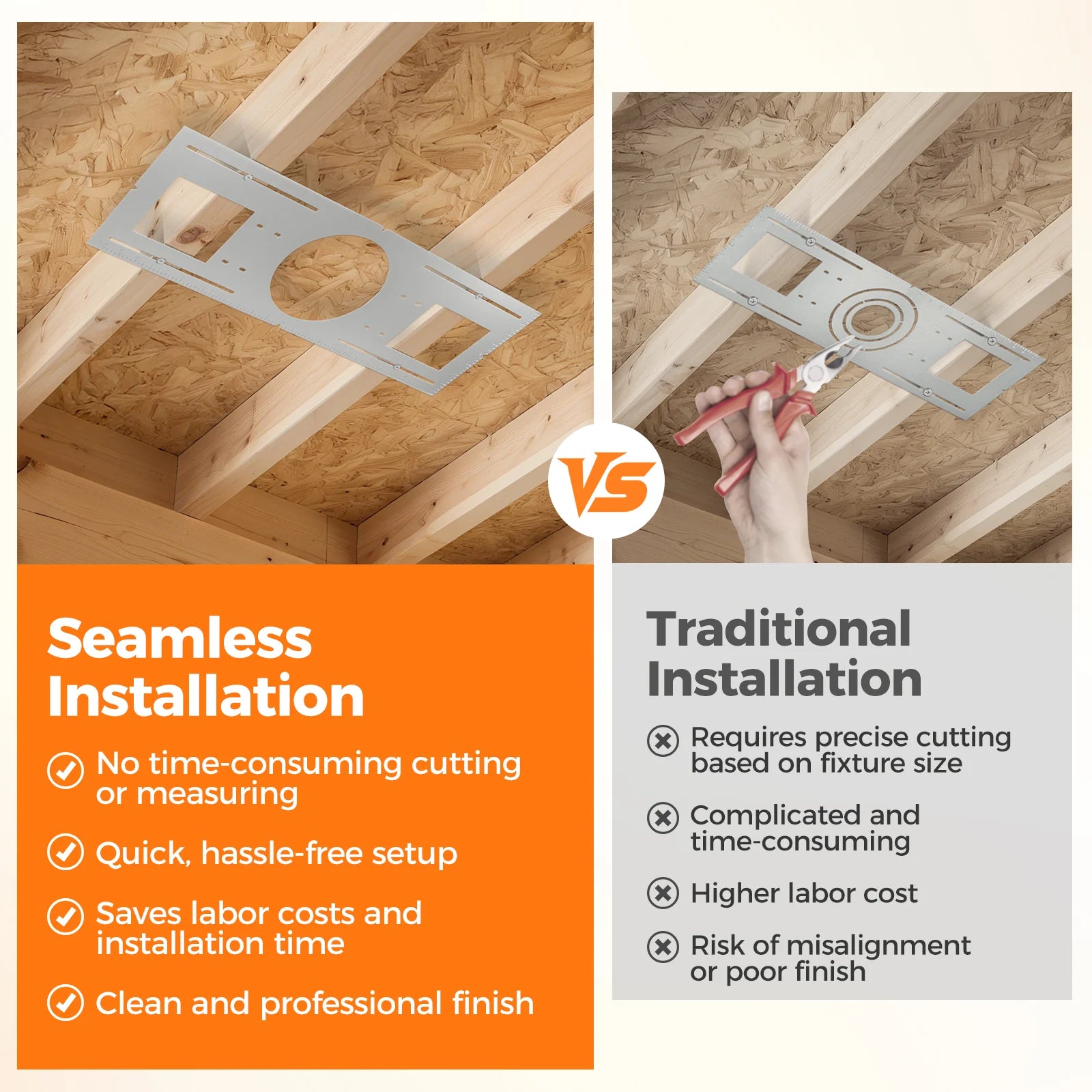 ComiLED New Construction Mounting Plate for 6 Inch LED Wafer Recessed Lights-12 Pack