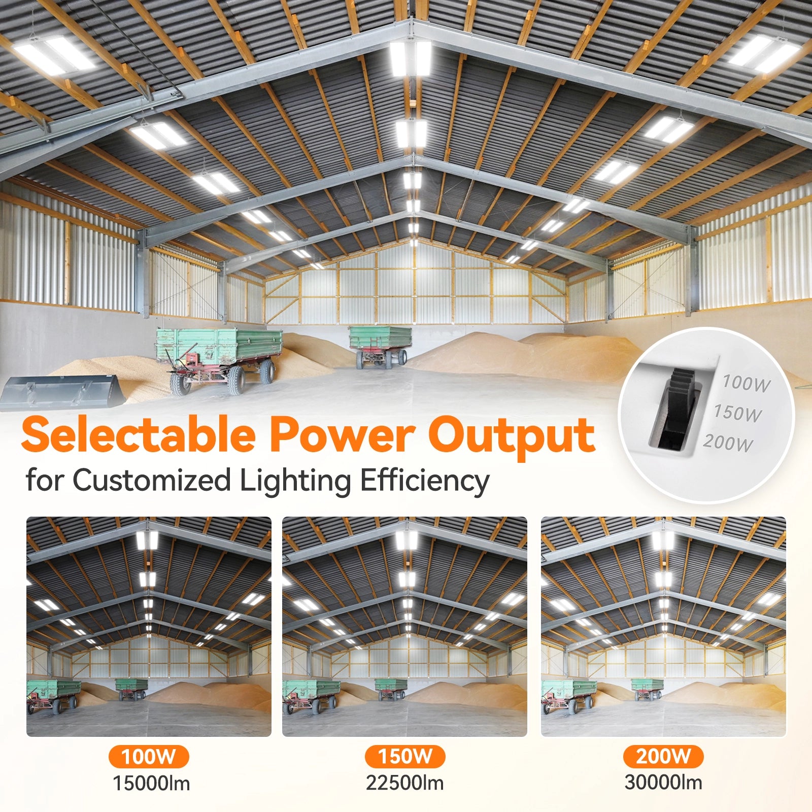 ComiLED 3CCT Linear High Bay 200W/150W/100W 2-Pack