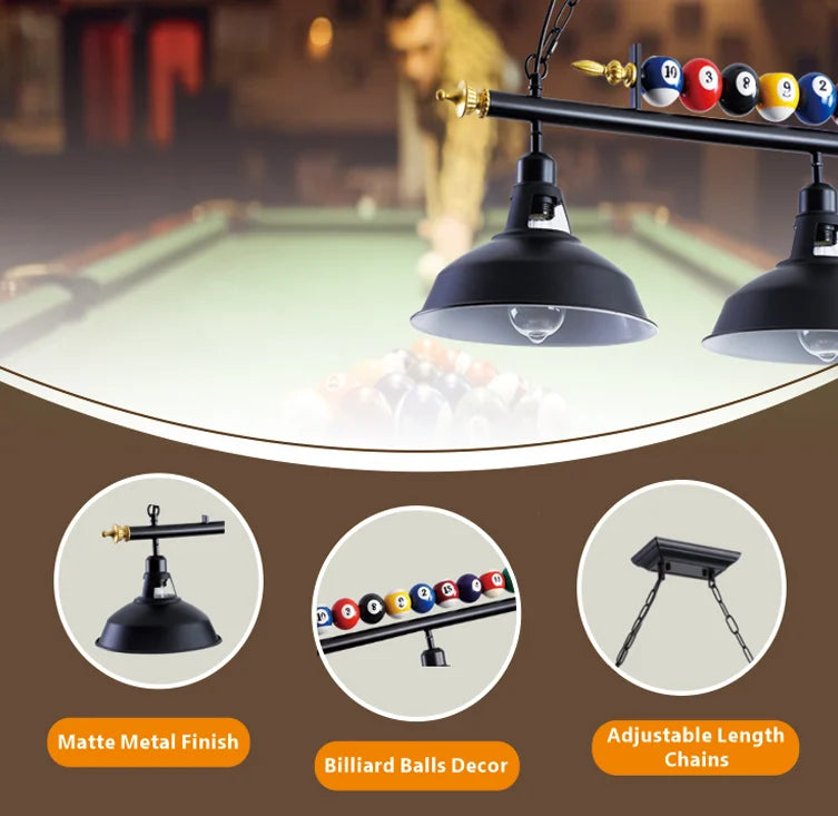 Wholesale Pool Table Light Fixture, 3-Light, 38 Inch (Bulb Not Included)