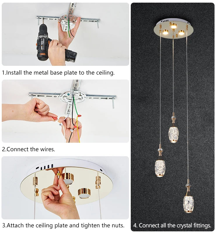 Wholesale 3 Lights Bowling Pin Crystal Chandelier