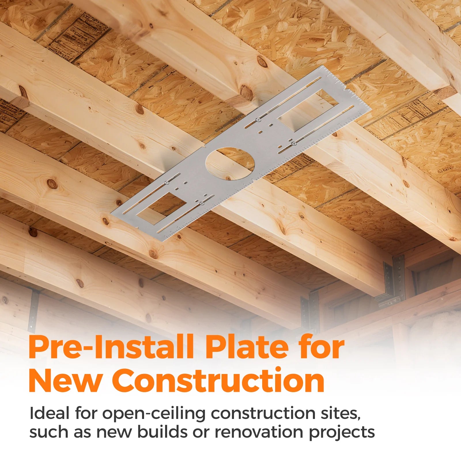 ComiLED New Construction Mounting Plate for 4 Inch LED Wafer Recessed Lights-12 Pack