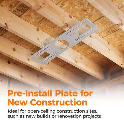 ComiLED New Construction Mounting Plate for 4 Inch LED Wafer Recessed Lights-12 Pack