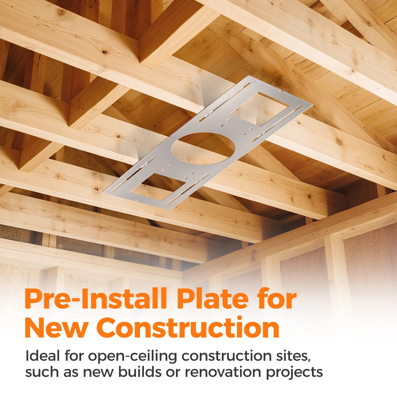 ComiLED New Construction Mounting Plate for 6 Inch LED Wafer Recessed Lights-12 Pack