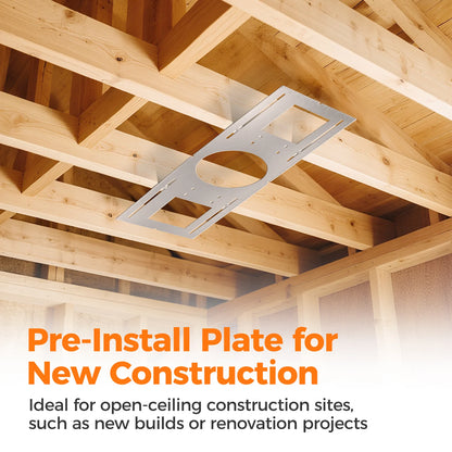 ComiLED New Construction Mounting Plate for 6 Inch LED Wafer Recessed Lights-12 Pack