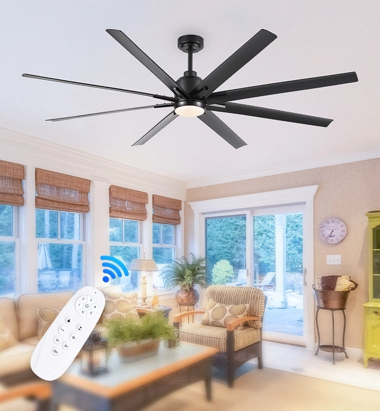 Wholesale 72 Inch Black Ceiling Fan with Light and Remote