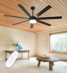 Wholesale 72 Inch Black Ceiling Fan with Light & Remote, Bi-color