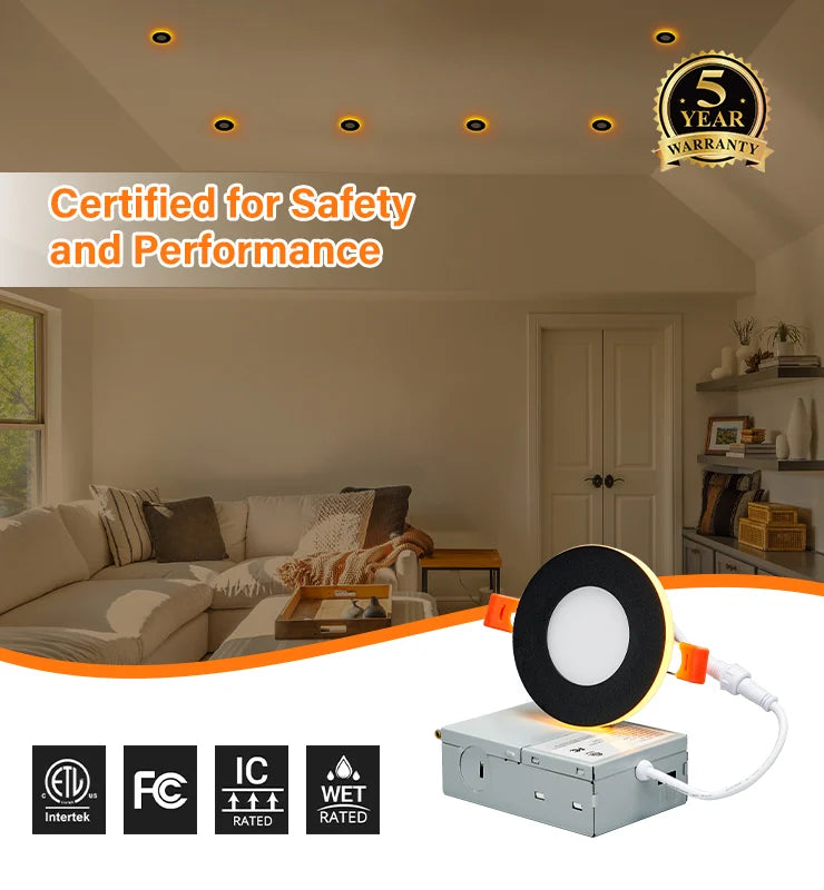 Wholesale 3 Inch Black Recessed Lighting with Night Light