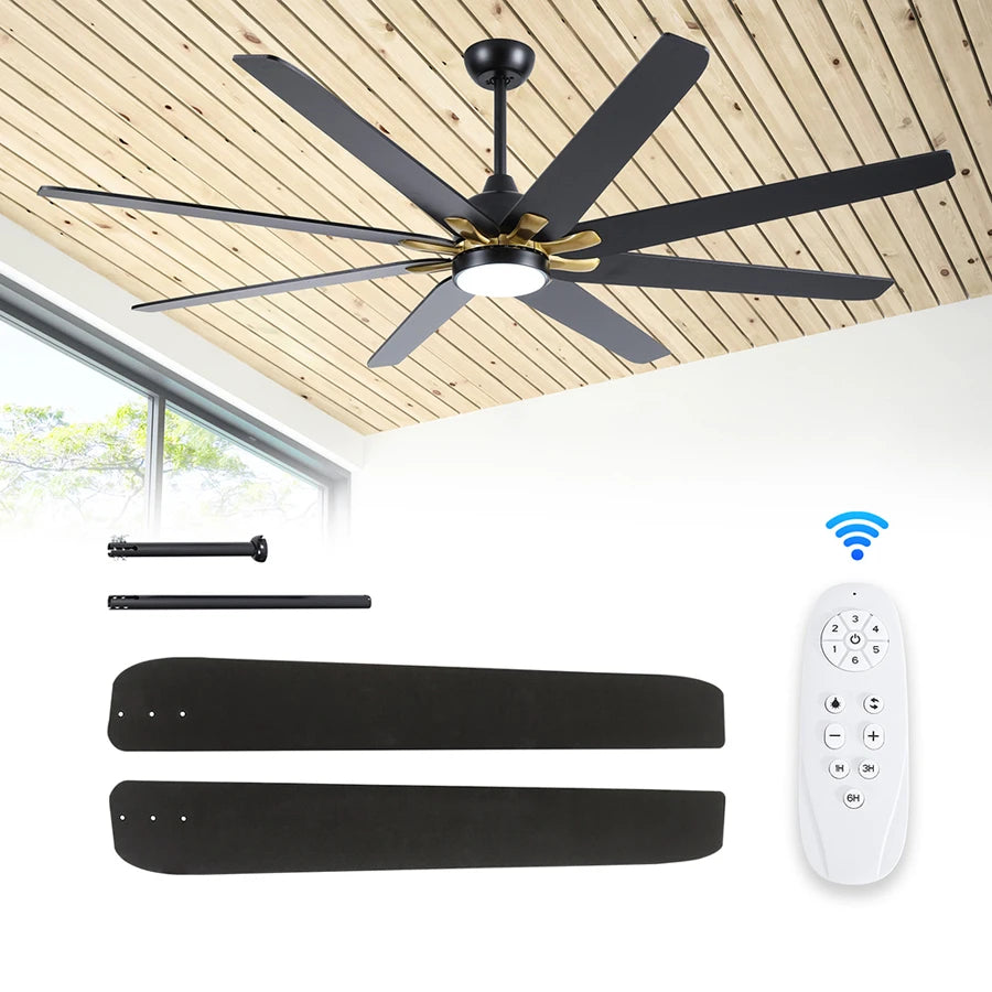 ComiLED 72 Inch Ceiling Fan with Light and Remote