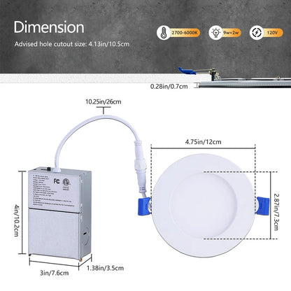 ComiLED 4 Inch White Smart Recessed Lighting 12-Pack