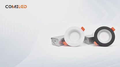 ComiLED 3 Inch White Anti-Glare Recessed LED Downlight with Night Light-2 Pack