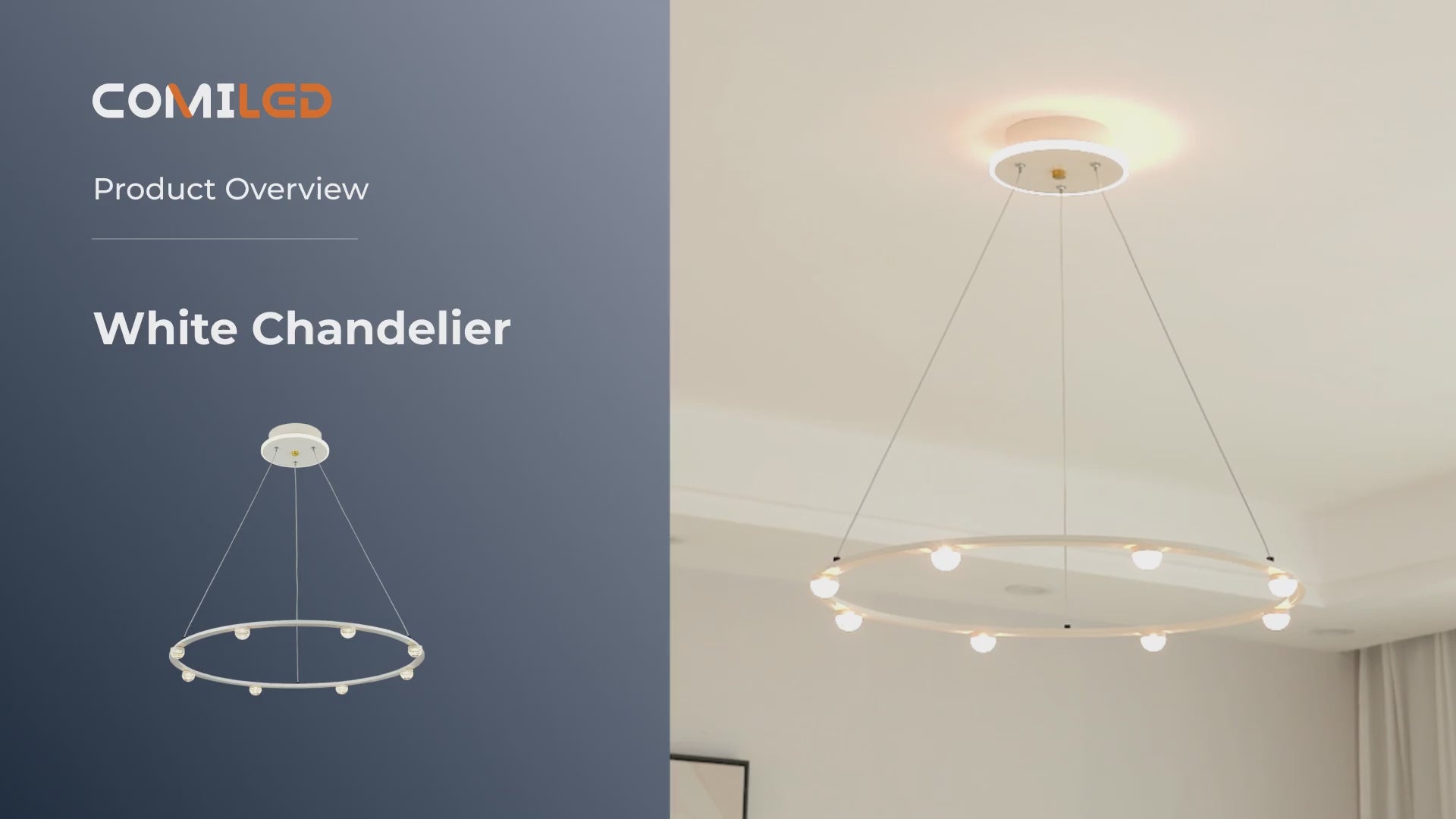 ComiLED White Modern Chandelier